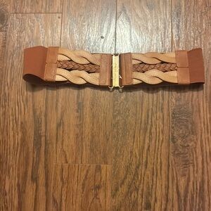 Braided Tan Elastic Belt